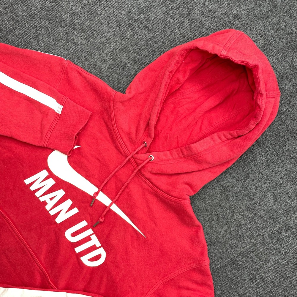 Nike Manchester United Hoodie Red Mens Medium Soccer Man Utd Pullover Sweatshirt